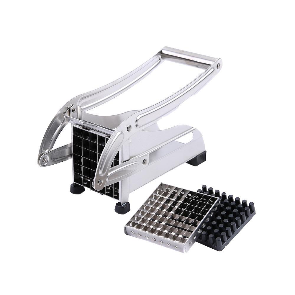 DeluxeSlice Stainless Steel French Fries and Potato Cutter with 2 Different Blades